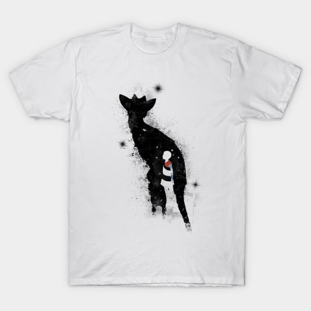 The Boy and the Creature (Black) T-Shirt by Manoss